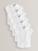Рубашка школьная с коротким рукавом для девочки Next 452-071, 5 шт., Белый