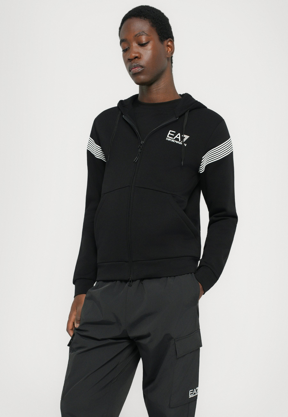 EA7 Emporio Armani Толстовка с капюшоном - Чёрный