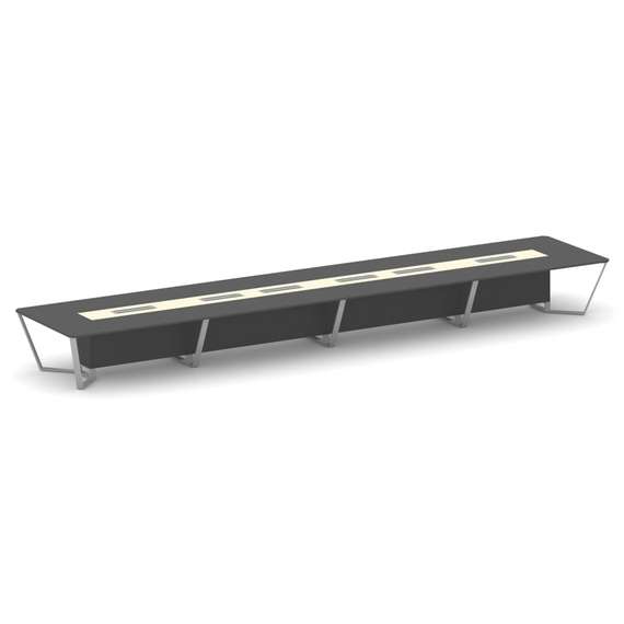 Steel Meet Стол переговорный прямоугольный KMK-PR.B.SP-24 Антрацит/Ваниль Глянец/Металл Серый 8000*1