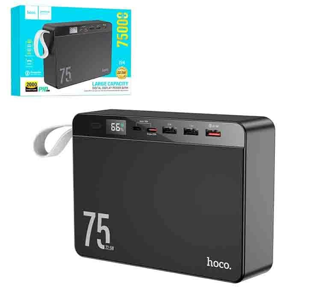 Портативный аккумулятор HOCO J94 PD 20W+QC 3.0  75000 mAh (черный)