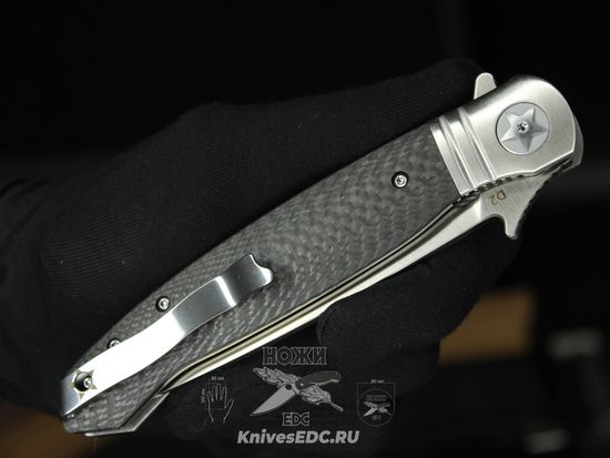 Складной нож REPTILIAN НКВД-03-1 Carbon c клинком из стали D2, рукоять карбон