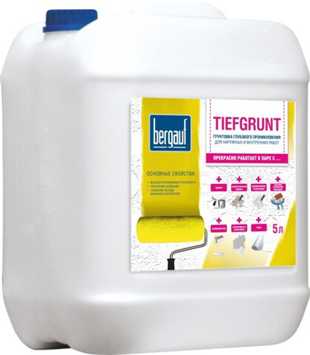Грунтовка глубокого проникновения для наружных и внутренних работ BERGAUF Tiefgrunt  (5л)