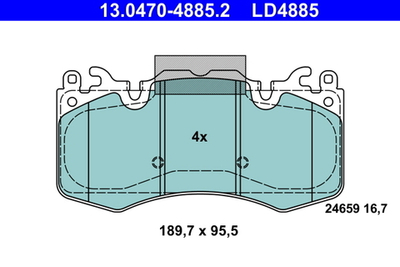 ATE - 13047048852-ATE - Brake Pad Set, disc brake