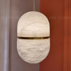 Подвесной светильник Cloyd DILEMMA-B P1 / Ø14 см - алебастр - латунь (арт.12348)