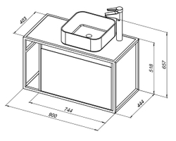 Тумба под раковину Aquanet Nova Lite Loft 90 R белый