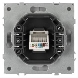 Розетка ЭРА Galaxy 15-3107-03 информационная RJ45 IP20 алюминий | Эра Galaxy