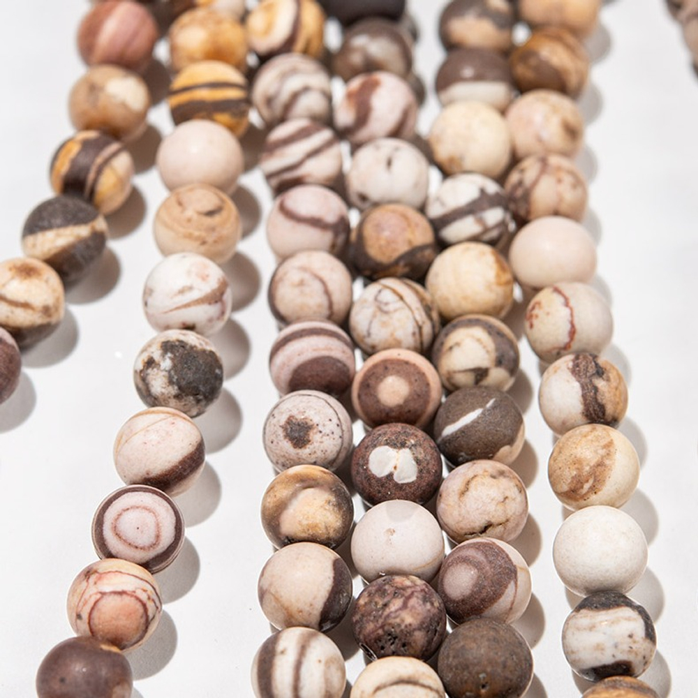 Яшма "Зебра" матовая натуральная, 8,4мм, шар