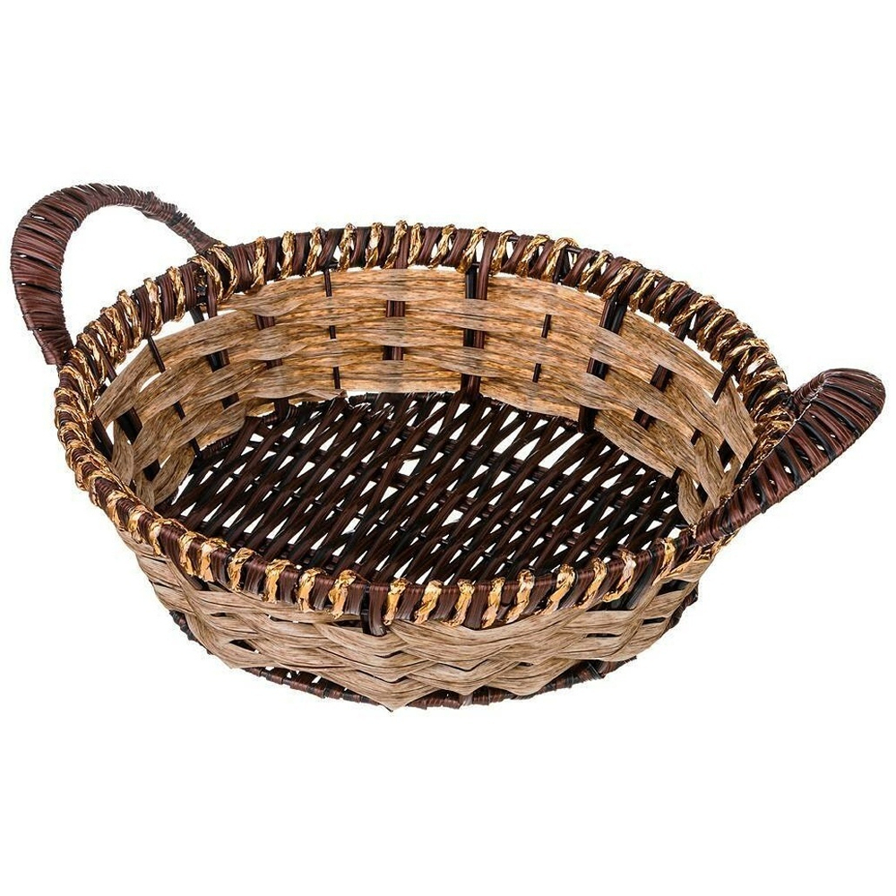 Корзинка с ручками коллекция "Натурель" золотой кант, 25*6/9см