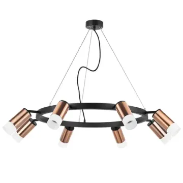 Люстра подвесная с акрилом 8*GU10 LR0183081 черный/медь Rullo Lightstar