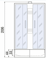 Душевая кабина RIVER NARA LIGHT Б/К 90/44 МТ 90x90x210 10000003576 Универсальная Четверть круга