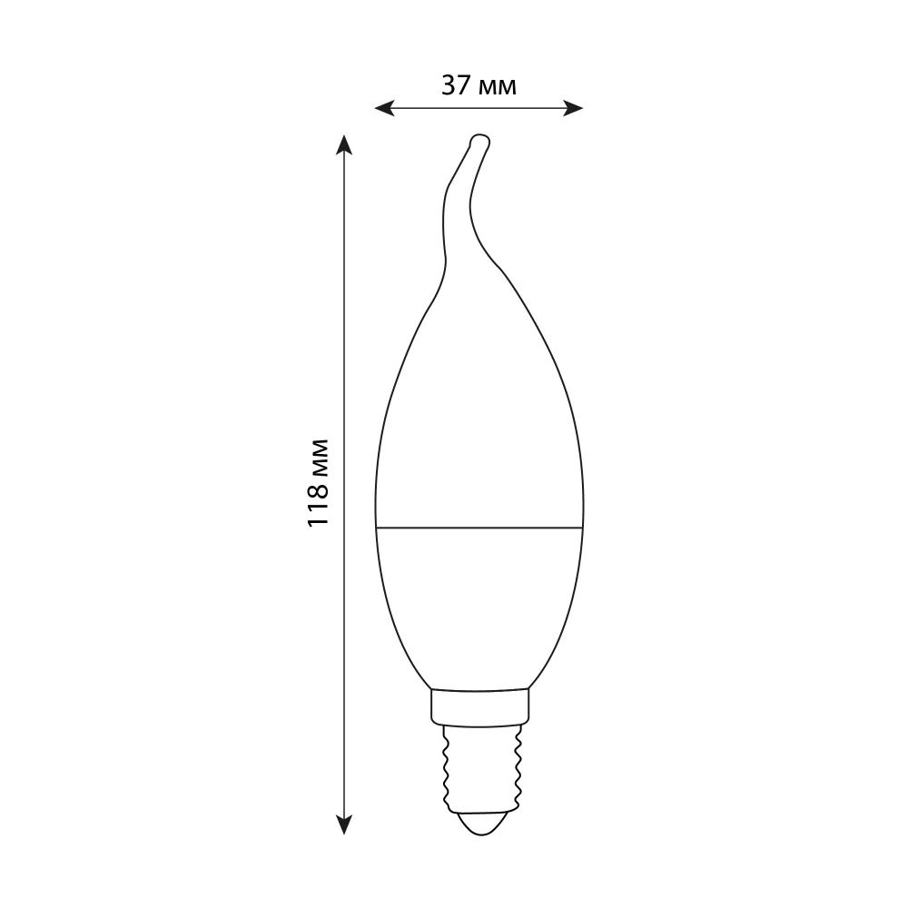 LED-CW37-6W-4000K-E14-FR-DIM-SLS Лампа светодиодная. диммируемая. Форма свеча на ветру. матовая. Белый свет 4000K. ТМ Volpe