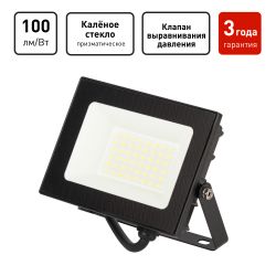 Прожектор светодиодный уличный ЭРА PRO LPR-062-0-65K-030 30Вт 6500K IP65 призма гарантия 3 года