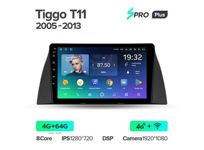 Магнитола Teyes SPRO Plus 4-64 Chery Tiggo T11 1 2005 — 2013 9.0"
