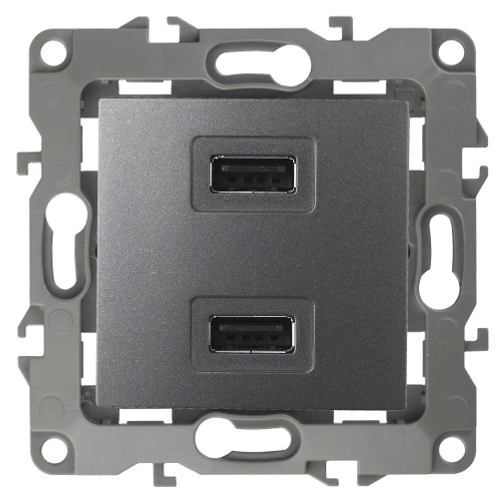 12-4110-12 ЭРА Устройство зарядное USB, 230В/5В-2100мА, IP20, Эра12, графит | Эра 12 Графит