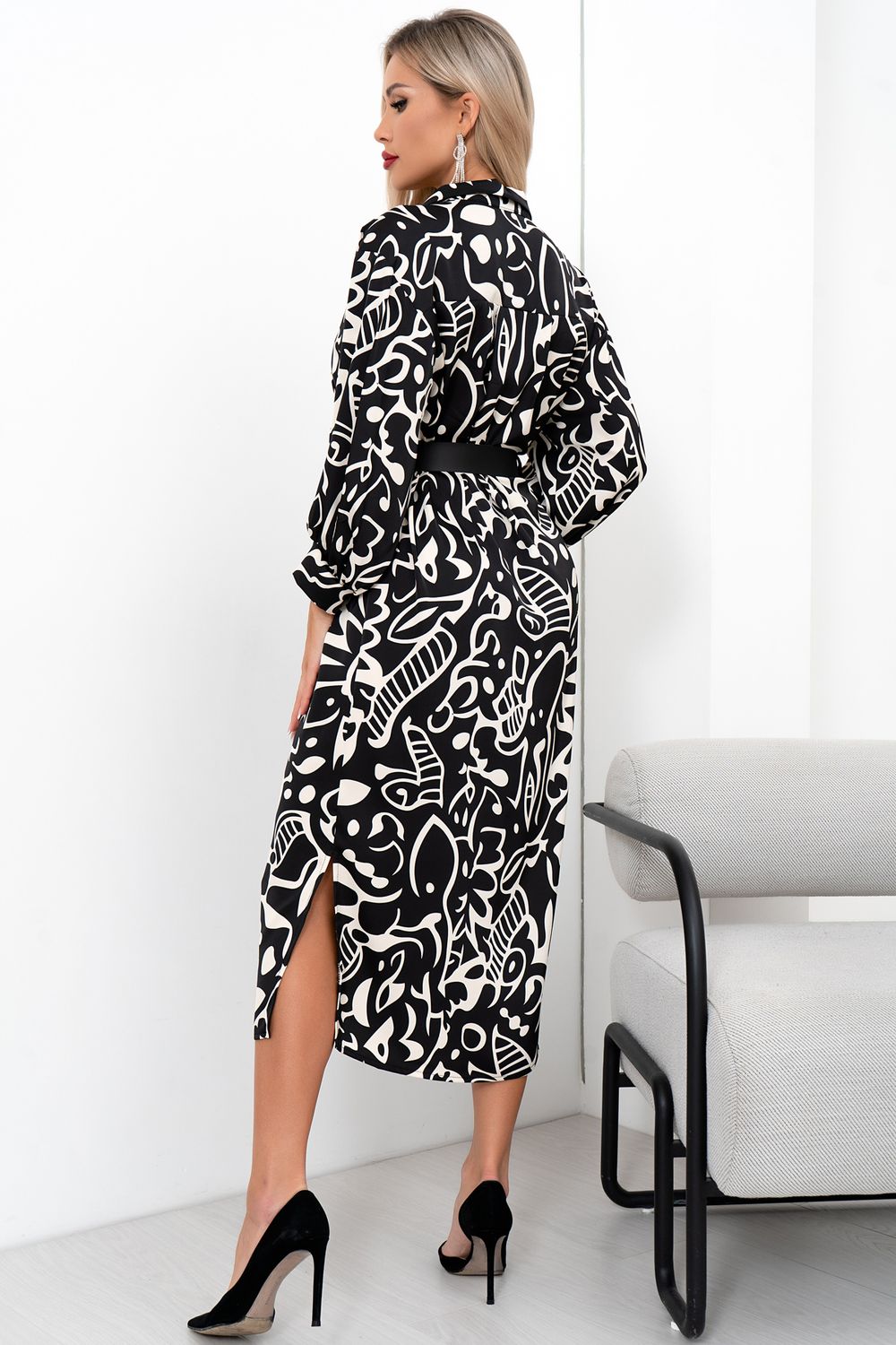 Платье Делиса (белый/черный) Р11-1191/2 Nikol
