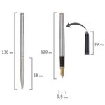 Ручка подарочная перьевая BRAUBERG "Ballet", СИНЯЯ, корпус серебистый с хромированными деталями, 143481