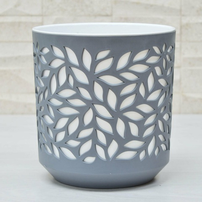 Кашпо Leaves 2,5л, серый/белый