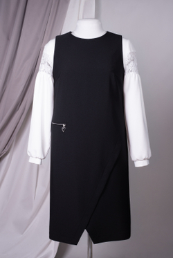 Офисный сарафан 1637А, черный #70Ч081637А