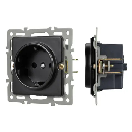 Механизм электрической розетки SCT-GP-MEU-PL-BK (250V, 16A) (Arlight, -) 043740