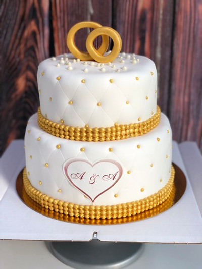 2-ярусный торт на годовщину свадьбы, бракосочетание, ұзату