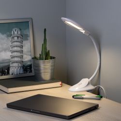 Настольный светильник ЭРА NLED-478-8W-W светодиодный на прищепке белый