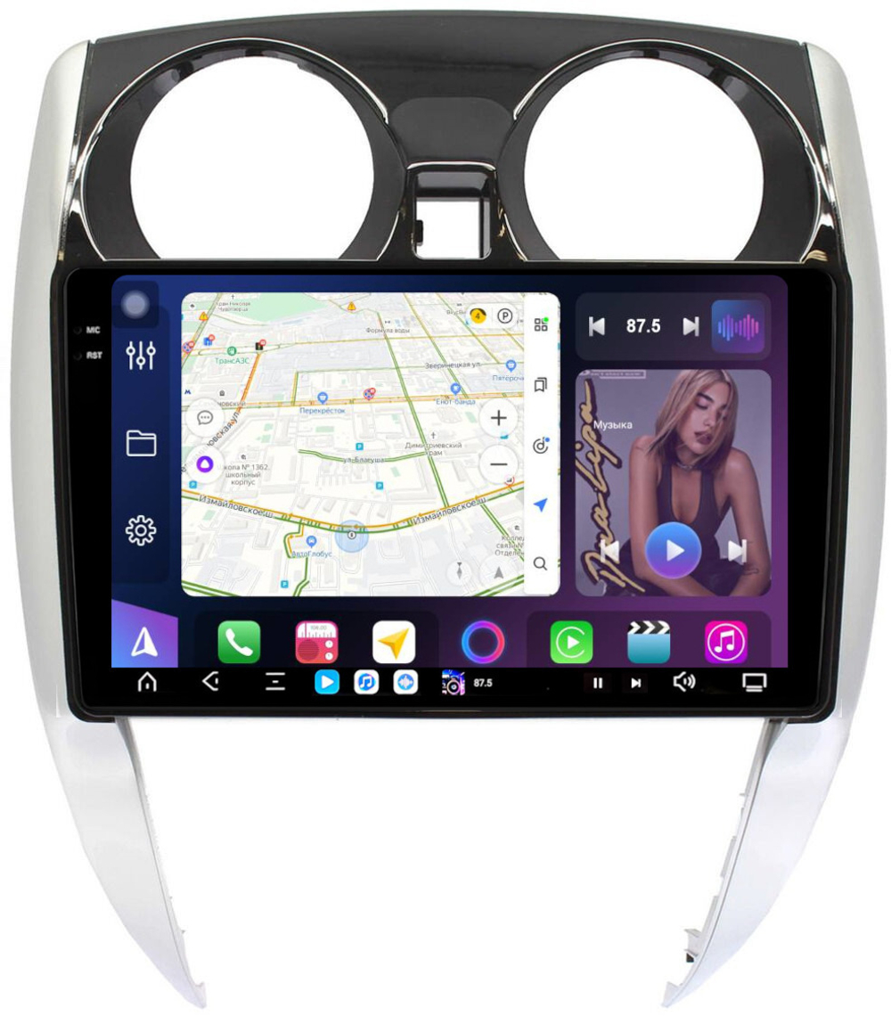Магнитола для Nissan Note 2 2012-2021 - FarCar GX10-9522 монитор 10.36" 2K QLED на Android 14, TS20, 6+128Гб, CarPlay, 4G SIM-слот