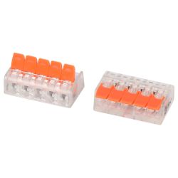 Клемма ЭРА NO-225-431 универсальная 221-415 компактная с рычагами 5-проводная 0.2-4 мм2 (упаковка 2 шт.) | Клеммы