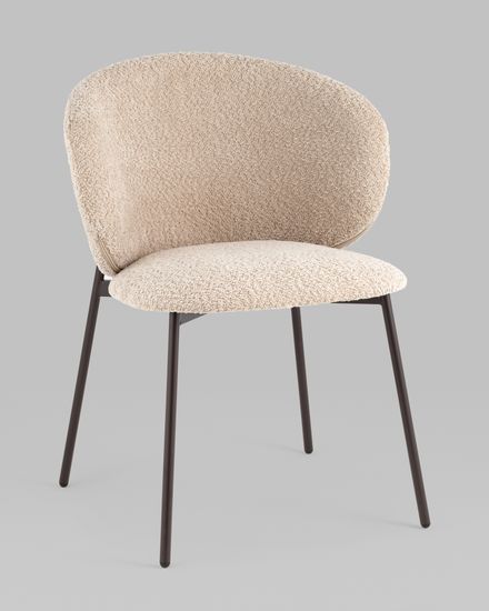 Стул Bibi букле капучино каркас серо-коричневый