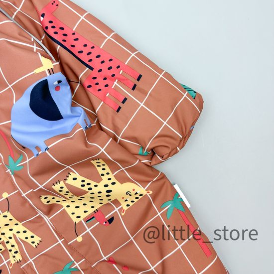 Комбинезон демисезонный "Звери на клетке" светлый терракот