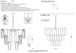 Люстра Crystal Lux ROSE SP15 BRASS
