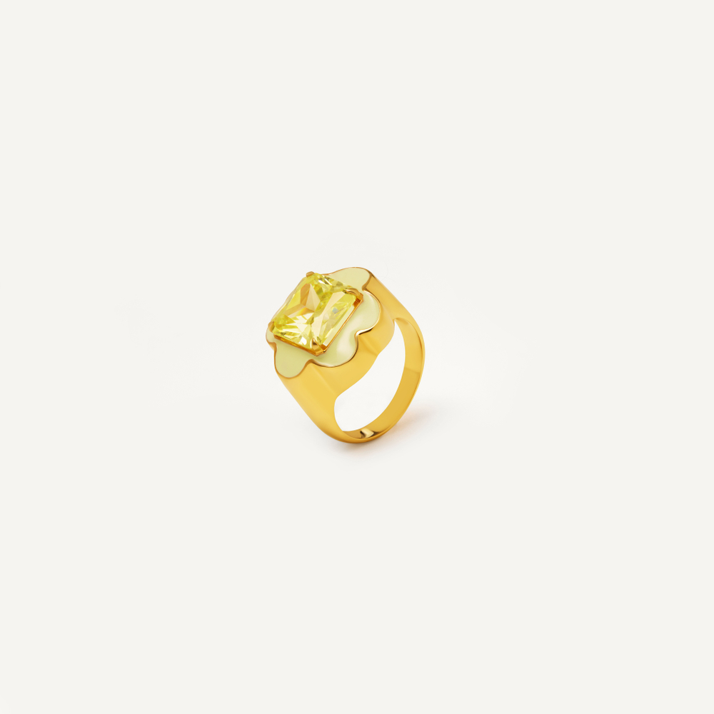 Кольцо Stern Flower Ring - Olive