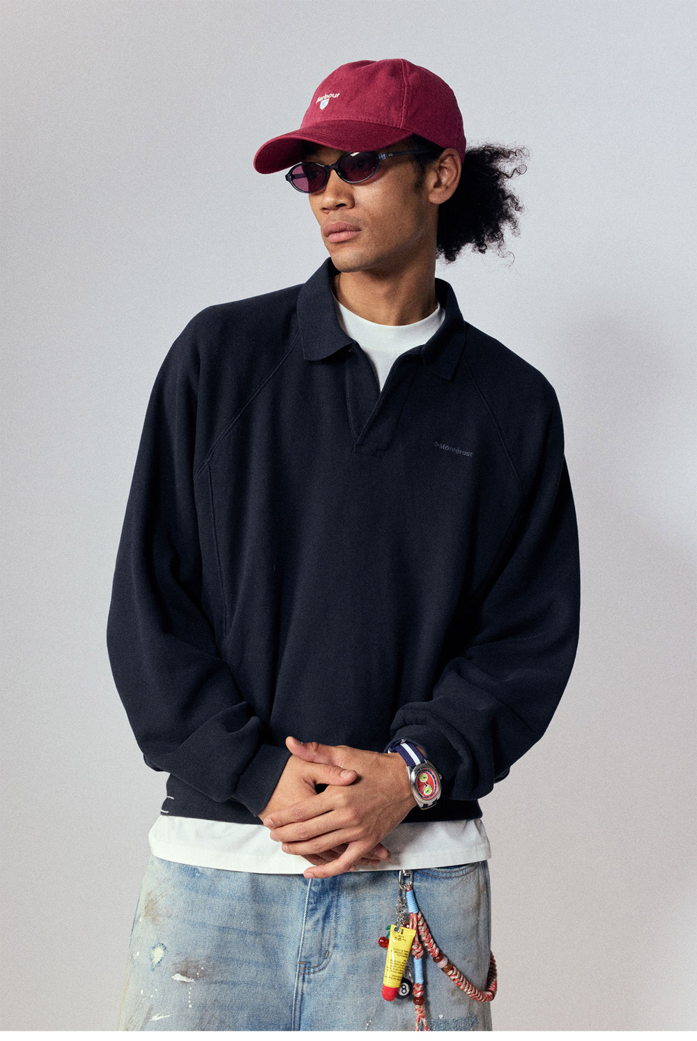 Monterest Outdoor Retro Loose-Fit Polo Navy