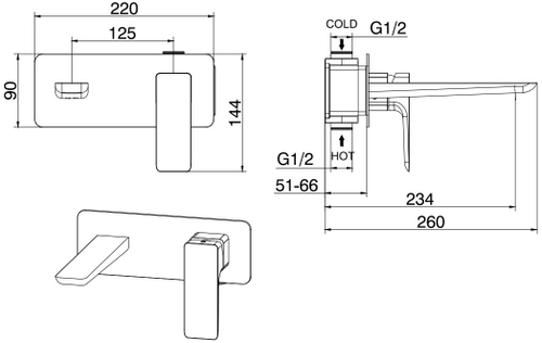 Смеситель для раковины Allen Brau Infinity 5.21003-00 (с внутренней частью)