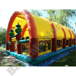 Коммерческий надувной батут "Веселый дом и звери в нём" с крышей 10*7*6 м