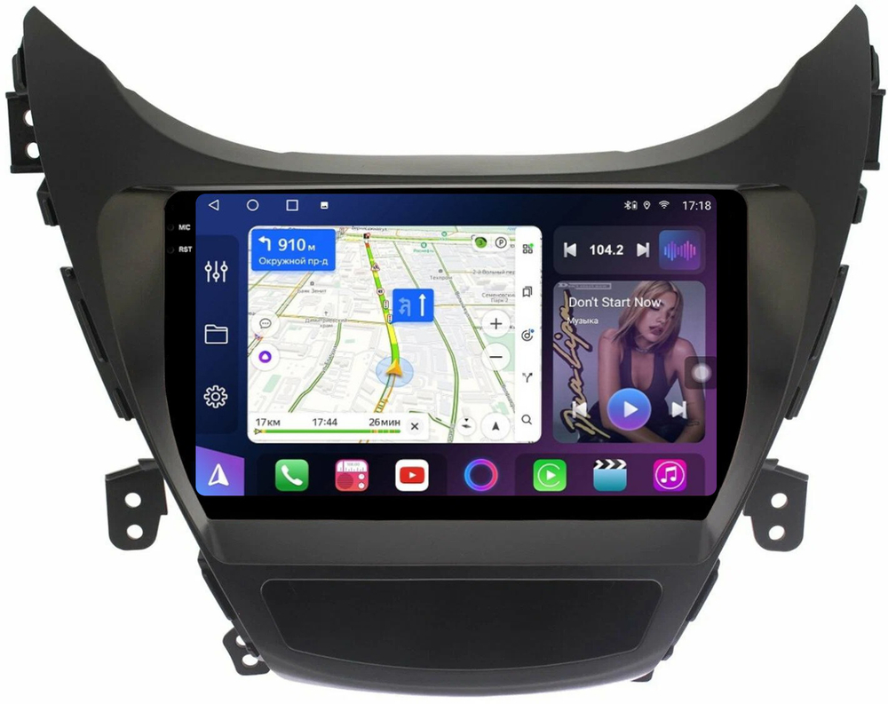 Магнитола для Hyundai Elantra 5 2011-2013 - FarCar XXL360M монитор 9.5" 2K QLED на Android 14, TS20, 8+256Гб, CarPlay, 4G SIM-слот