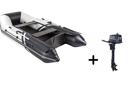 Броня-280 белый-черный + PARSUN T 5.0 BMS (комплект лодка + мотор)