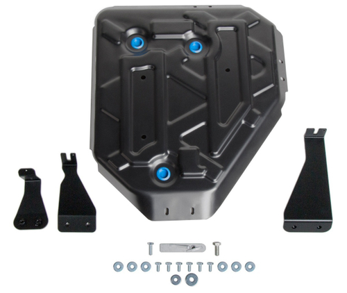 Защита топливного бака Rival для Hyundai Tucson IV (V - 2.0 (150 л.с.); 2.0D) 2021-н.в./Kia Sportage V (V - 2.5) 2021-н.в., сталь 1.5 мм, с крепежом, штампованная, 111.2389.1