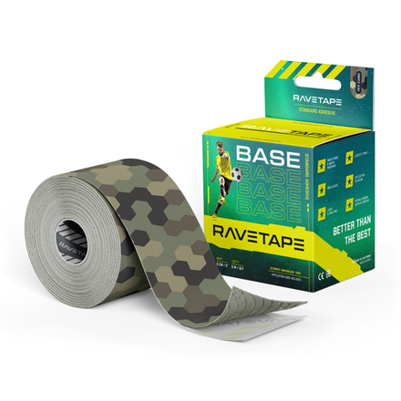 Синтетический кинезиотейп RaveTape BASE 5×5 — Сотовый камуфляж (HEX CAMO)