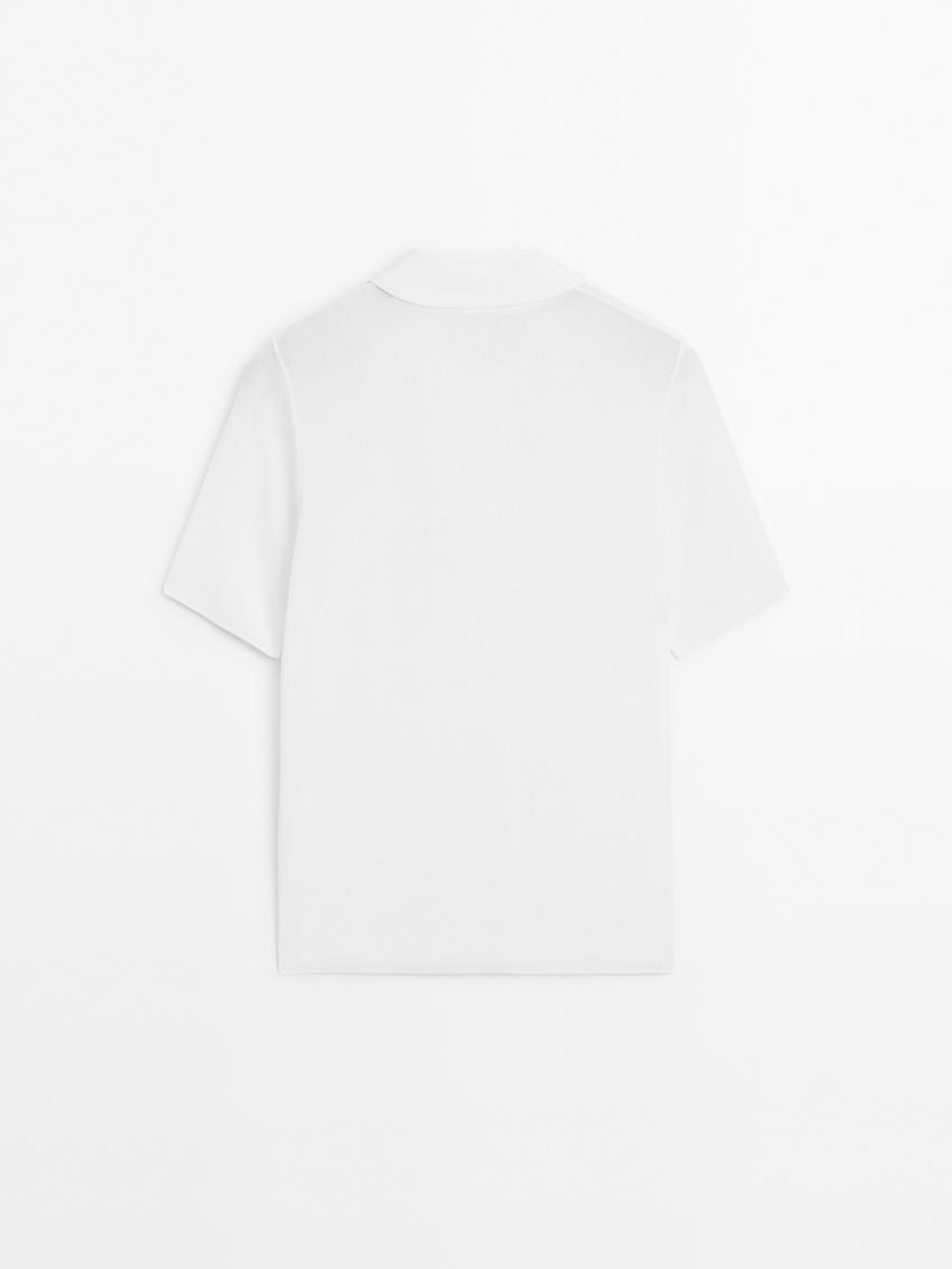 Massimo Dutti Хлопковая футболка поло, белый