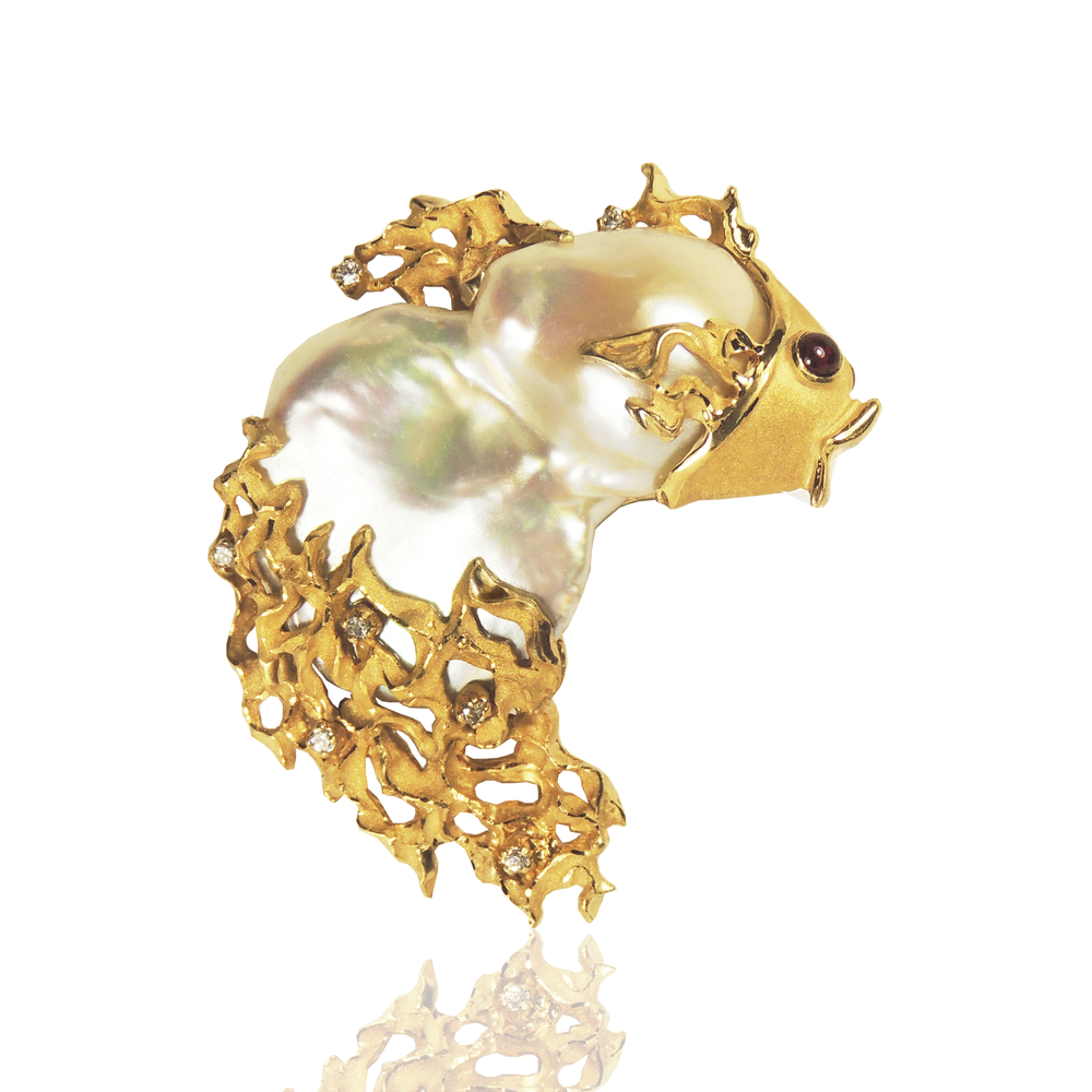 Брошь-подвеска Золотая Рыбка