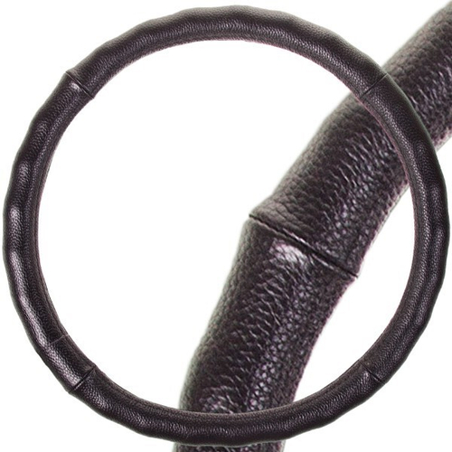 Оплетка руля M 37-38 см натур. кожа черная Real-6 (SKYWAY)