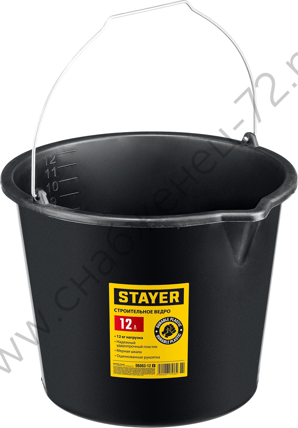 STAYER STRONG 12 л, Строительное пластиковое ведро, MASTER (06083-12)