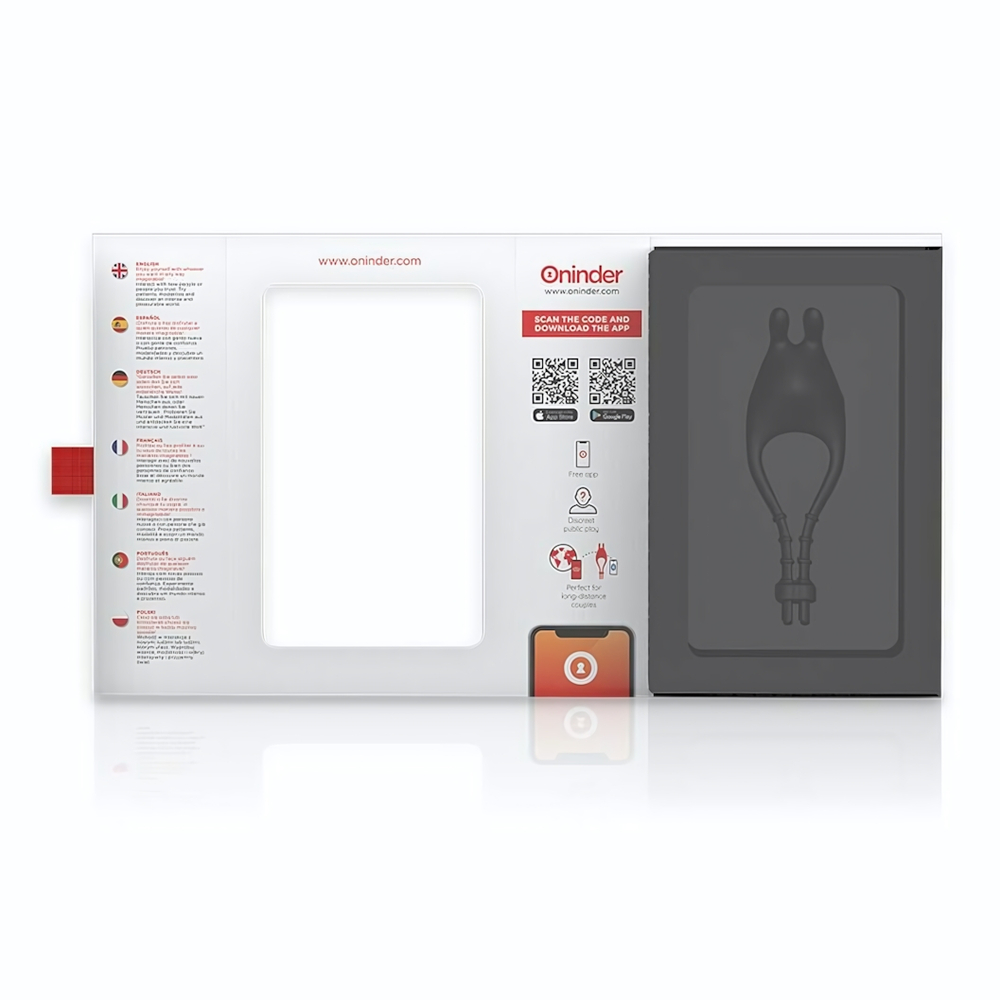 Черное эрекционное виброкольцо с управлением через приложение (Цвет: серый)