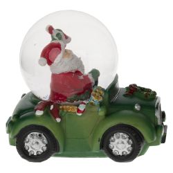 GAEM Фигурка декор в стекл шаре "Дед Мороз на машине", D 4.5 см, L7,5 W5 H7 см