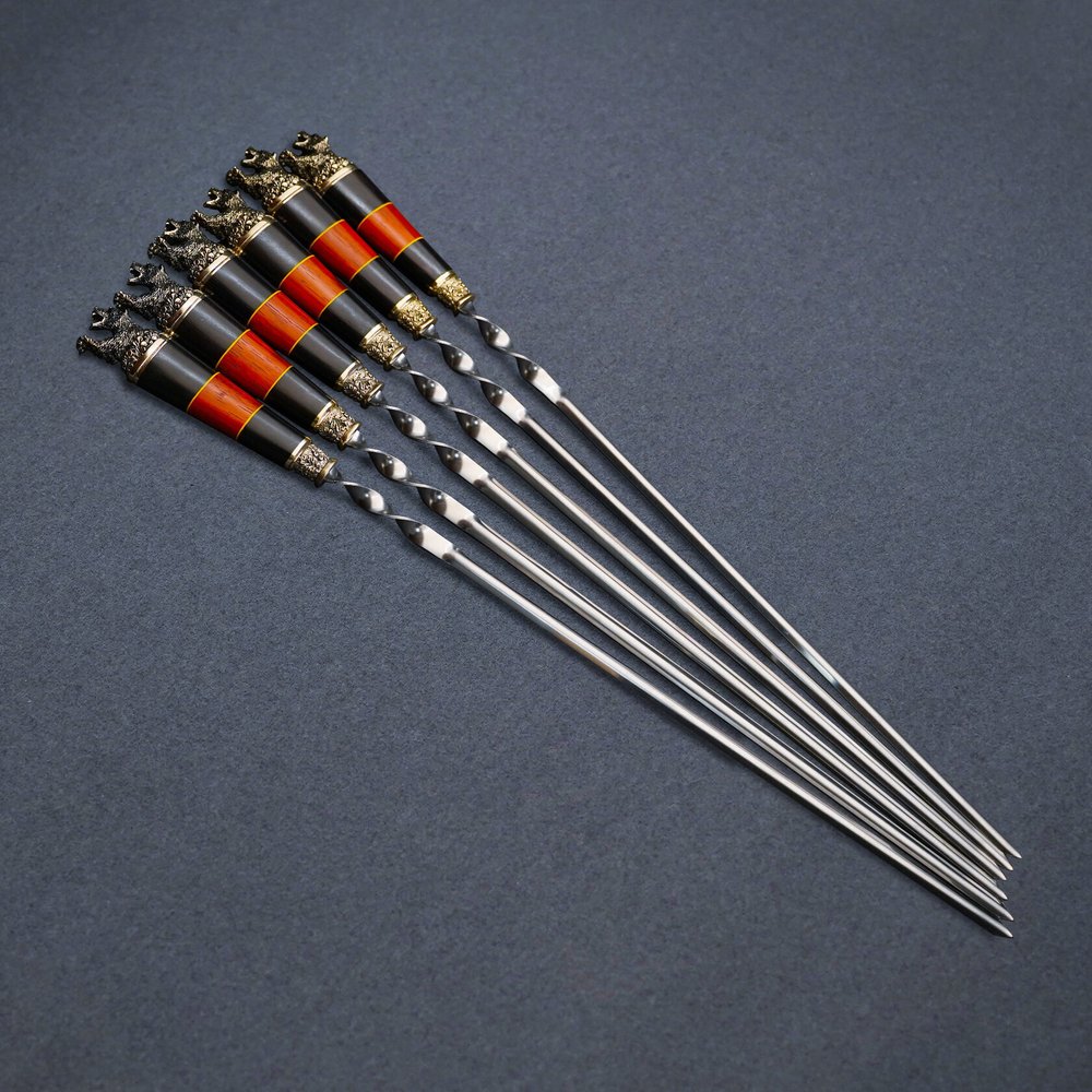 Подарочный набор шампуров "Царь Леса", рукояти граб-падук