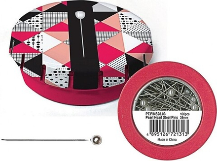 Булавки в жестяной коробочке, 38 мм x 100 шт