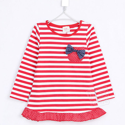 Платье детское в полоску с воланами на спине