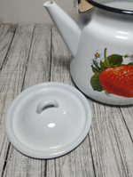 Чайник 3,5л с рисунком Клубника садовая белый 1с26с