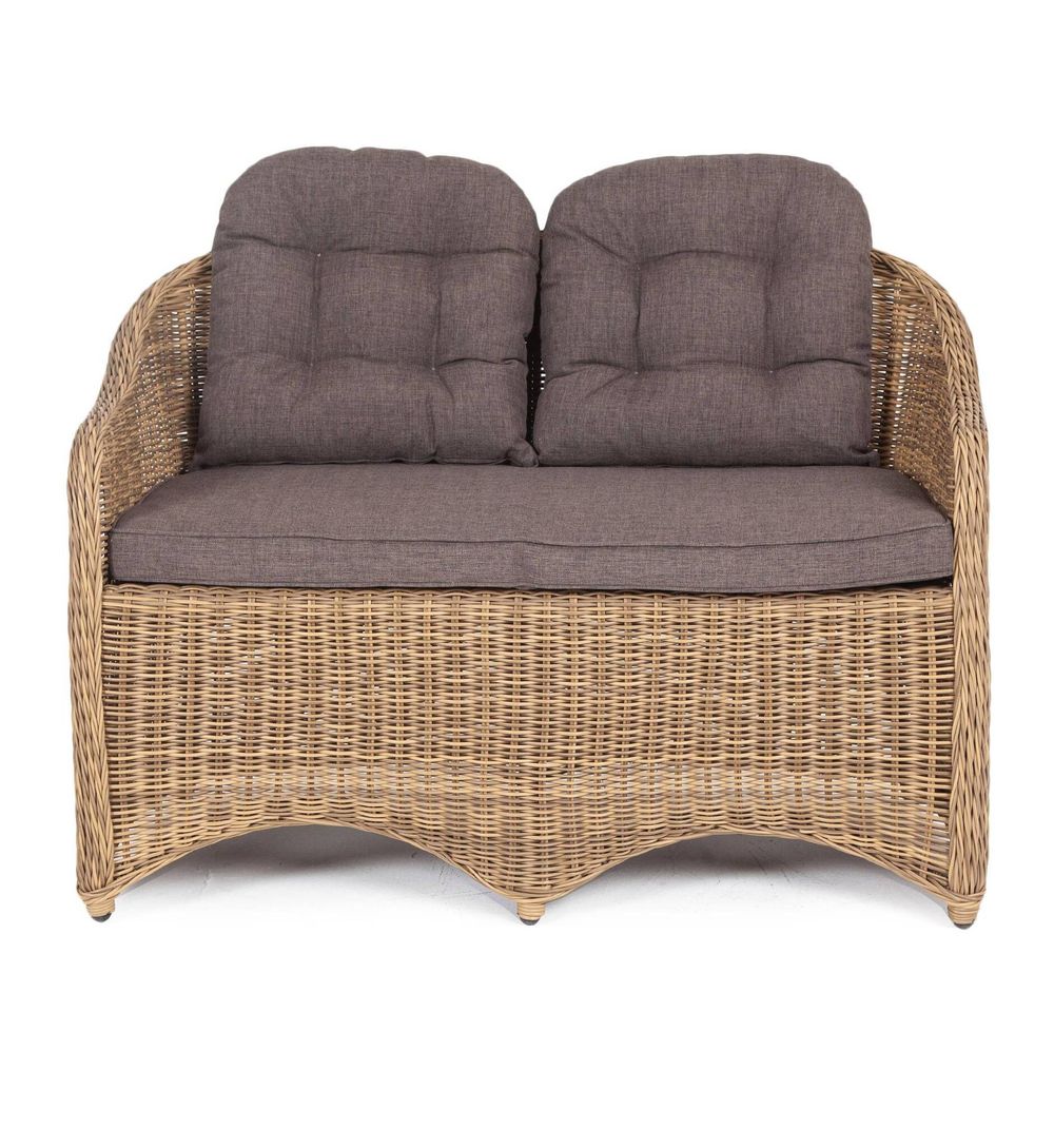 "Равенна" диван двухместный плетенный из ротанга, цвет соломенный