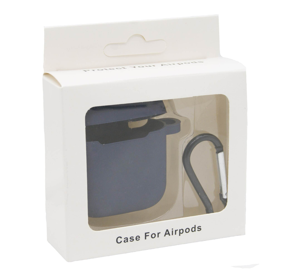 Чехол для AirPods/AirPods 2 APL (Midnight Blue) с LOGO